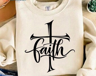 Faith Cross PNG, Christian Cross PNG, Faith Calligraphy Design, Christian Faith svg, Cross Typography PNG, Religious Digital Download