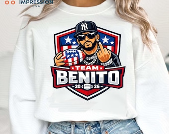 Team Benito Football Mascot PNG SVG, Street Style Sports Logo Design, Urban Athlete Illustration, Printable T-Shirt Graphic Digital Download