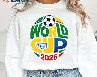 World Cup 2026 Football Logo PNG SVG, Soccer Tournament Emblem, Championship Ball Trophy Design, Printable Shirt Graphic, Digital Download