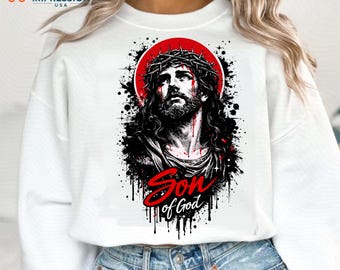 Son of God SVG PNG Christian Jesus Design Digital Download Religious Crown of Thorns Graphic Sublimation Print File for Cricut Silhouette