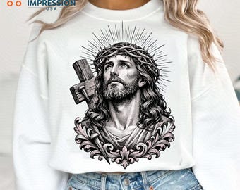 Jesus Crown of Thorns SVG PNG Christian Faith Design Digital Download Religious Cross Art Sublimation Print File for Cricut Silhouette