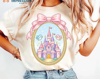 Princess Castle SVG PNG, Cute Fairytale Frame Clipart, Pink Bow Fantasy Design, Baby Girl Nursery Cricut Cut File, Instant Digital Download