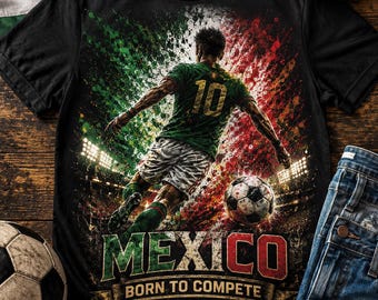 Mexico Soccer Fan PNG, Mexico Football Supporter Design, Soccer Player Sublimation, Mexico Sports Shirt Graphic, Game Day PNG