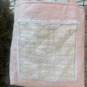 Vintage Quilt Tote Bag: Handmade Patchwork Shoulder Bag