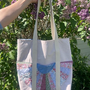 Shoulder bag, quilted bag, homemade bag, tote bag, quilted patchwork tote bag