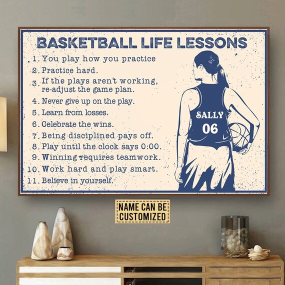 Personalized Basketball Life Lessons Poster/canvas Vintage - Etsy