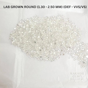 1.50 mm to 2.0 mm Loose Round Cut Lab Grown Diamond for Jewelry, Round Shape Cut Loose CVD Diamonds of E-F Color VVS/VS purity for Jewelry