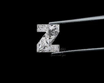 Diamante suelto cultivado en laboratorio con inicial de alfabeto de 6,0 mm para colgante o regalo de aniversario. Diamante cultivado en laboratorio con inicial de alfabeto.