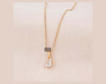 Colgante de diamante cultivado en laboratorio con letras del alfabeto de la A a la Z de 7,0 mm para regalo de cumpleaños, colgante de diamante cultivado en laboratorio con forma del alfabeto en oro de 14 k para regalo.