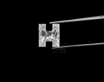 Diamante suelto de 6,0 mm con forma de alfabeto y letra inicial cultivado en laboratorio para colgante, regalo de aniversario. Diamante cultivado en laboratorio con forma de alfabeto para cumpleaños.