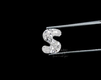 Diamante cultivado en laboratorio con inicial de 6,0 mm y forma de alfabeto para colgante, regalo de aniversario, diamante cultivado en laboratorio con forma de alfabeto suelto para cumpleaños.