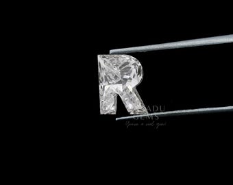 Diamante suelto cultivado en laboratorio con forma de letra del alfabeto de 6,0 mm para colgante o regalo de aniversario. Diamante cultivado en laboratorio con forma de letra del alfabeto para regalo.