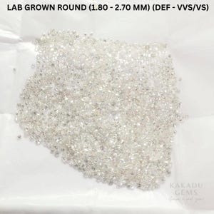 2.00 mm to 3.00 mm Loose Round Cut Lab Grown Diamond for Jewelry, Round Shape Cut Loose CVD Diamonds of E-F Color VVS/VS purity for Jewelry