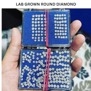 1.00 mm to 1.50 mm Loose Round Cut Lab Grown Diamond for Jewelry, Round Shape Cut Loose CVD Diamonds of E-F Color VVS/VS purity for Jewelry