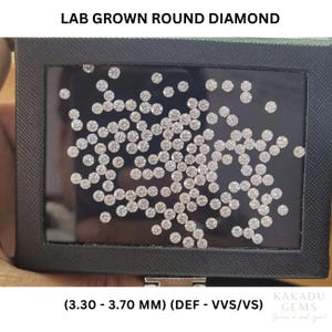 3.0 mm to 4.0 mm Loose Round Cut Lab Grown Diamond for Jewelry, Round Shape Cut Loose CVD Diamonds of E-F Color VVS/VS purity for Jewelry