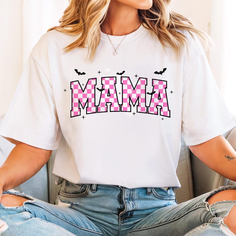Halloween Mama Png, Mama TShirt Png, Trendy Halloween Png, Checkered Png, Mom Life Png, Varsity Png, Retro Png, Spooky Season Png, Fall Mama Png, Bat Halloween, Retro Mama Png, Pastel Halloween, Girly Halloween Png.