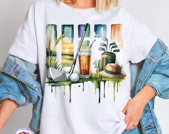 Watercolor Golf PNG Golfing Shirt Design Golf Gift for Him Sport Png Sublimation Design Golfer Day Summer Golf Women Print Digital Download
