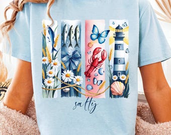 Salty Png, Beach Ocean Png, Hello Summer Png, Beach Vacation Png, Trendy Summer Png, Vacation Shirt Design, Lighthouse Png, Summer Vibes Png