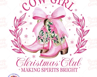 Christmas Cowgirl Christmas Club Christmas Season Png Retro Christmas Western Png Coquette Christmas Girly Christmas Png Xmas Cowgirl Png
