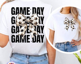 Retro Soccer PNG Soccer Game Day Shirt Coquette Soccer Mom PNG Sport Mama Soccer Bow Design Sublimation Player Soccer Girl Team Gift Digital