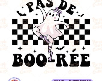 Coquette Ballerina Ghost Png Svg Pas de Boo-rée Dance Halloween Png Spooky Dance Teacher Png Bow Ballet Teacher Gift Dancer Ballet Ghost