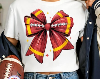 Chiefs Football Coquette Bow PNG Kansas City Game Day Football Shirt Mom PNG Sport Sublimation Design Touchdown Season Chiefs PNG Bow Dtf