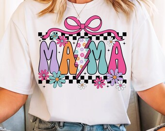 Floral Mama Coquette Bow Png, Mama Checkered Png, Lightning Bolt Mama Png, Mothers Day Png, Mama Groovy Png, Floral Mama Png, Retro Mama Png