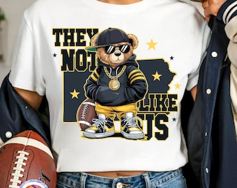 They Not Like Us Football PNG Pittsburgh Football Shirt PNG Steelers Game Day Sport Sublimation Football Team Design Touchdown Season PNG