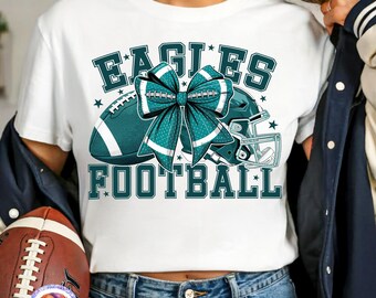 Eagles Football Philadelphia Game Day voetbalshirt PNG Mom Football Coquette Bow Sport png Eagles sublimatie ontwerp touchdown seizoen png