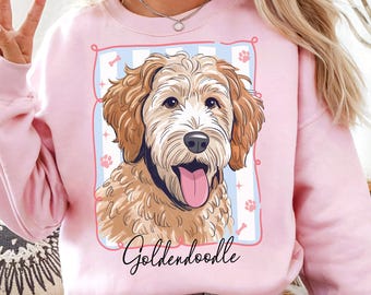 Goldendoodle hund PNG hundälskare tryck barnhundskjorta design hunddag PNG sublimering husdjursdesign rolig hundälskare gåva hundras design nedladdning