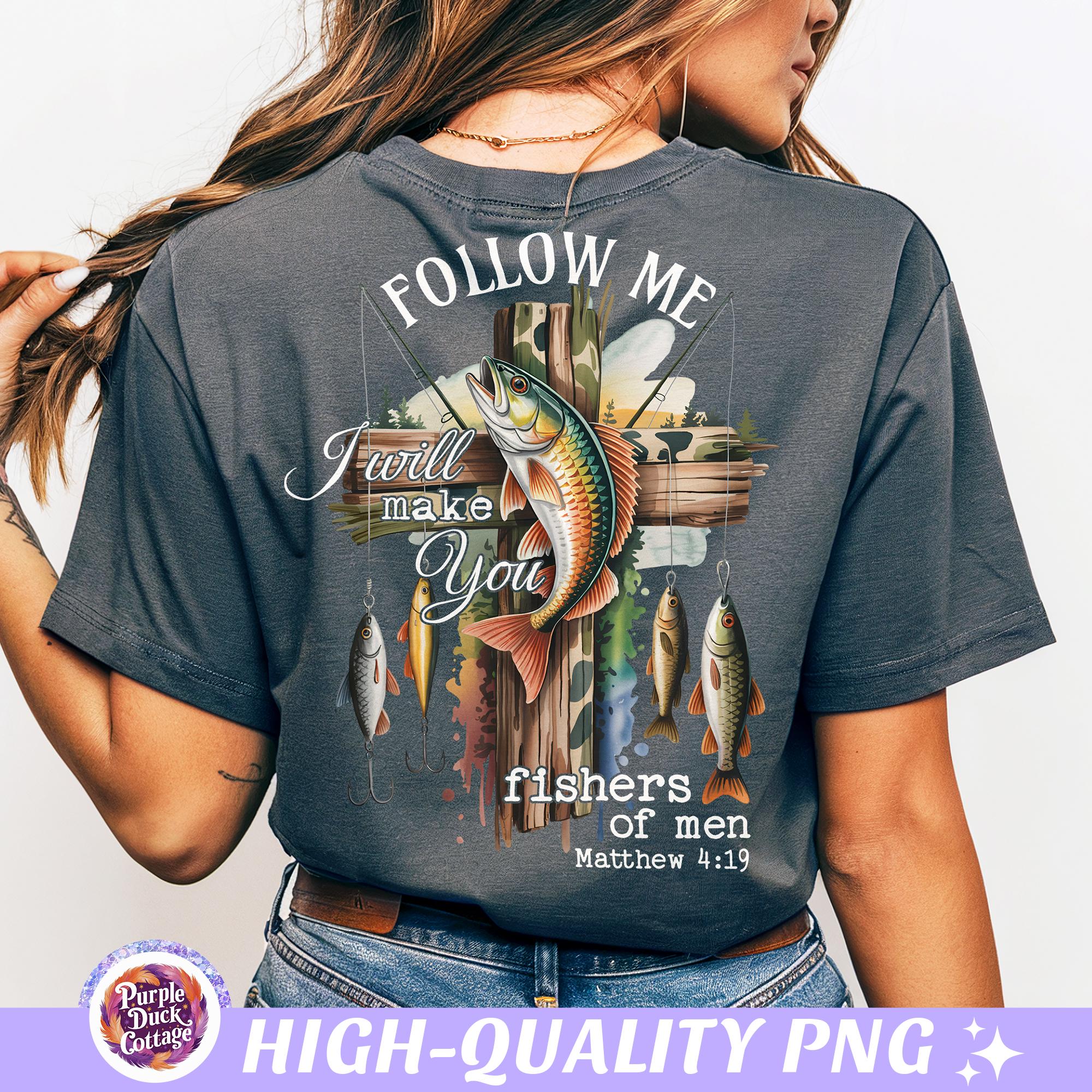 Fishers of Men Camo Cross Fishing PNG Christian Bible Verse Nature ...