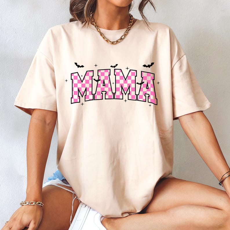 Halloween Mama Png, Mama TShirt Png, Trendy Halloween Png, Checkered Png, Mom Life Png, Varsity Png, Retro Png, Spooky Season Png, Fall Mama Png, Bat Halloween, Retro Mama Png, Pastel Halloween, Girly Halloween Png.