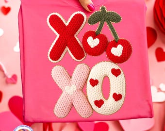 XOXO Garn häkeln Valentine PNG Sublimation Designs Valentineen Day Png Knüpfhaken Garn häkeln Valentine PNG Sublimation Designs Valentine Shirt Png Vday Preppy Love Png