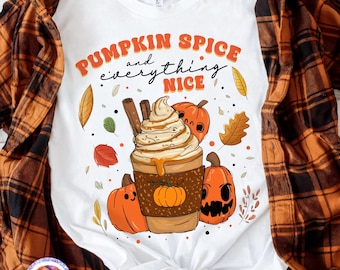 Zucca Spezie PNG Autunno Maglietta Autunno PNG Zucca Caffè PNG Halloween Autunno Sublimazione Design Accoglienti Vibrazioni Autunnali PNG Caffè Spettrale PNG Ragazza Autunnale