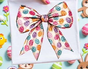Easter Coquette Bow PNG Happy Easter PNG Spring Shirt PNG Easter Egg Png Kids Girls Easter Sublimation Designs Preppy Digital Download