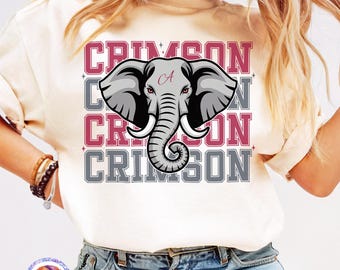 Alabama Roll Tide PNG Crimson Roll Tide Bama Football Shirt PNG Alabama Sport PNG Football Game Day Sublimation Design Touchdown Season Png