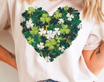 Shamrock Heart Png St Patricks Day Clover Png Lucky Shamrock Design Glitter Clover Patrick Png St Patty Day Sublimation Png Clover Shirt Png