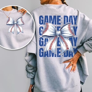 Game Day Baseball Bow Png, Baseball Coquette Bow Png, Baseball Mom, Baseball Png Design Sports Mama Png, Retro Game Day Baseball Sublimation