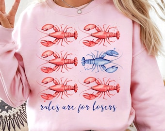 Rules Are For Losers Funny Summer Png, Nautical Lobster Png, Fisherman Aesthetic Png, Crawfish Png, Summer Watercolor Png Beach Shirt Design
