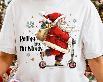 Preppy Santa PNG Merry Christmas Holiday Shirt PNG Retro Santa Claus Christmas PNG Cozy Winter Sublimation Tis the Season Png Santa Xmas Dtf