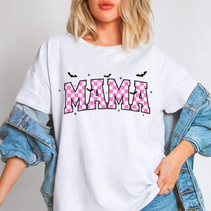 Halloween Mama Png, Mama TShirt Png, Trendy Halloween Png, Checkered Png, Mom Life Png, Varsity Png, Retro Png, Spooky Season Png, Fall Mama Png, Bat Halloween, Retro Mama Png, Pastel Halloween, Girly Halloween Png.