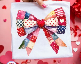 Coquette Bow Heart PNG Valentines Day Png Preppy Valentine Brushstroke PNG Coquette Valentine Shirt Png Trendy Vday PNG Sublimation Designs