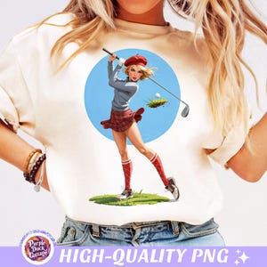 Women Golf PNG Girl Golfing Ladies Golf Lover Gift Funny Golf Shirt Design Mom Sport Png Sublimation Golf Club Preppy Golf Day Digital Print