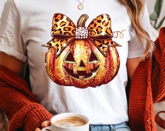 Leopard Coquette Bow Pumpkin Png, Trendy Halloween Pumpkin Spice Png, Fall Shirt Design Pumpkin Patch Png, Fall Sublimation Aesthetic Png
