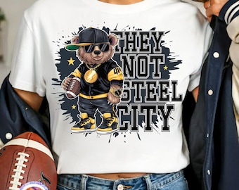 Pittsburgh Game Day Football PNG Steelers Football Shirt PNG Pittsburgh Football Sport Sublimation Design Football Season PNG Sport Bear Png
