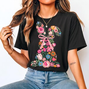 Coquette Easter Bunny Floral Png, Embroidery Bunny, Floral Easter Bunny Png, Easter Shirt Png, Retro Easter Png, Spring Floral, Bunny Design, Faux Embroidery, Happy Easter Png, Spring Shirt Design.