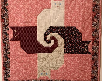 Vintage Cat wall hanging, 28” square
