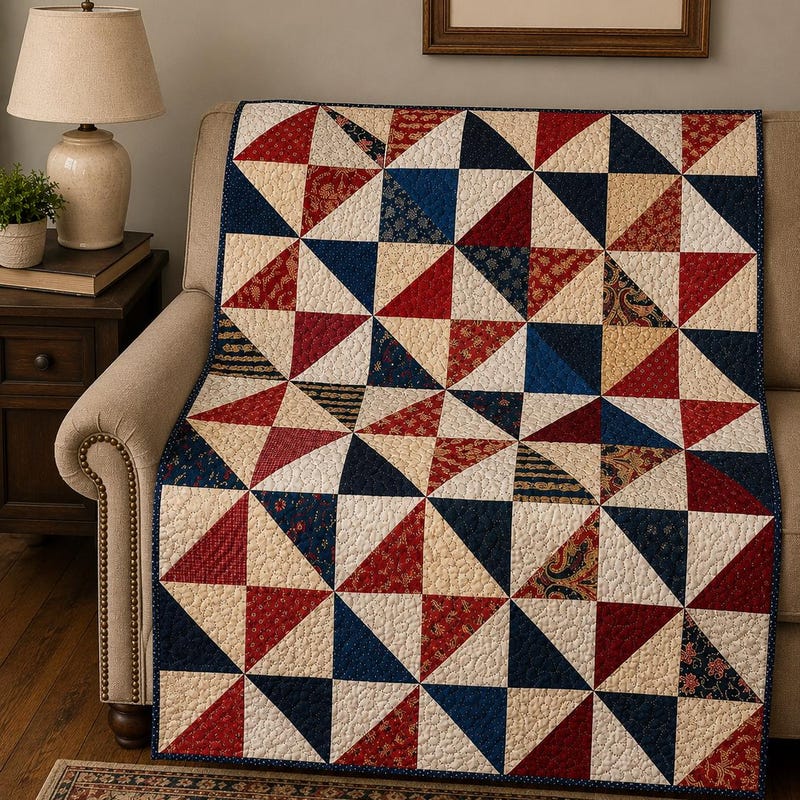 Navy Blue Pinwheel Quilt - Etsy
