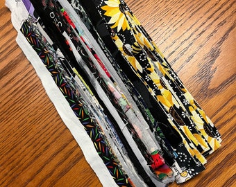 Black print salvage strips, 5 ounces
