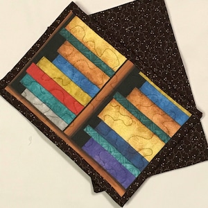 Two book mug rugs, coasters, gift for book lovers, 6&quot; x 9&quot;